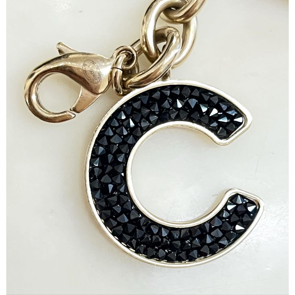 Chanel 2018 black crystal charm bracelet