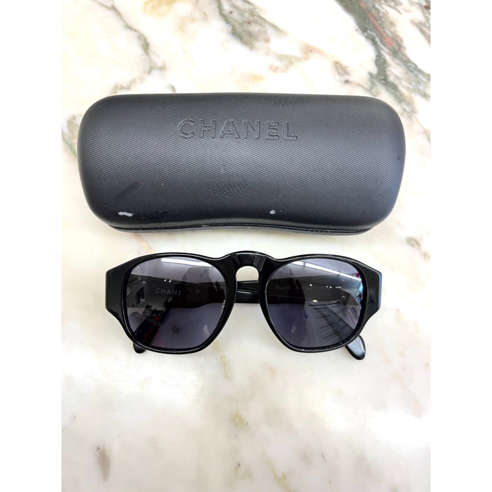 Chanel black round sunglasses