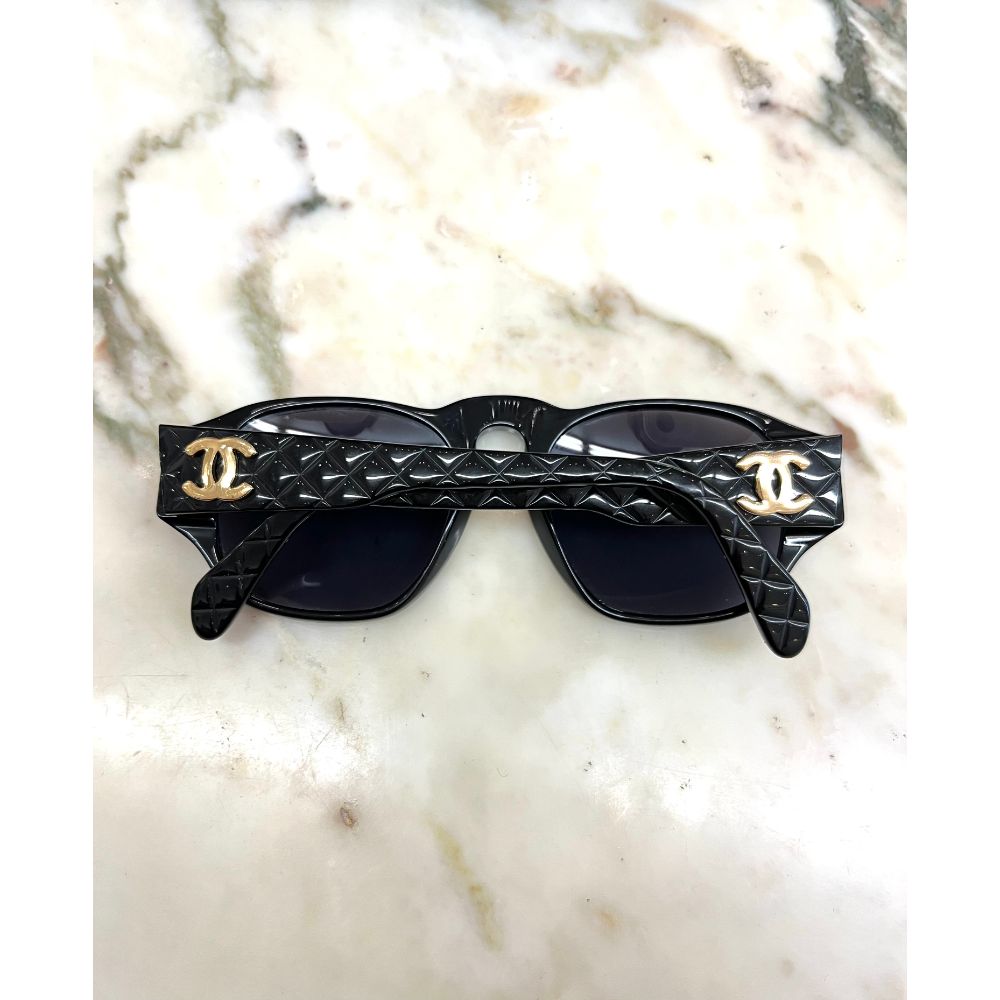 Chanel black round sunglasses
