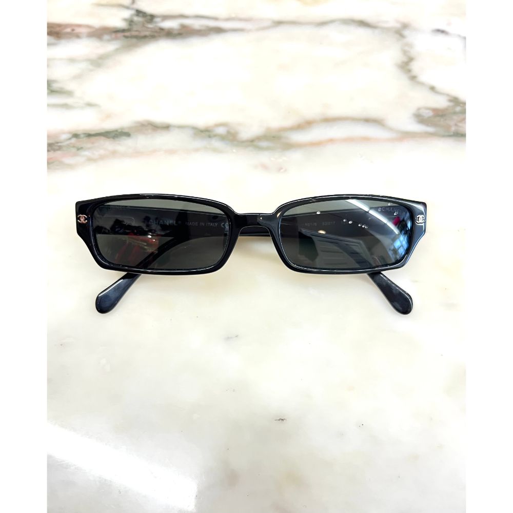 Chanel 90s black diamante sunglasses