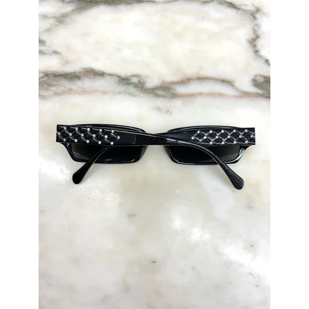 Chanel 90s black diamante sunglasses