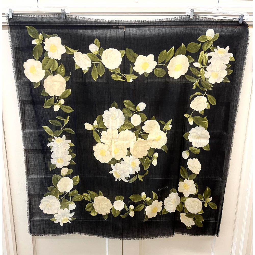 Chanel camellia print shawl/wrap
