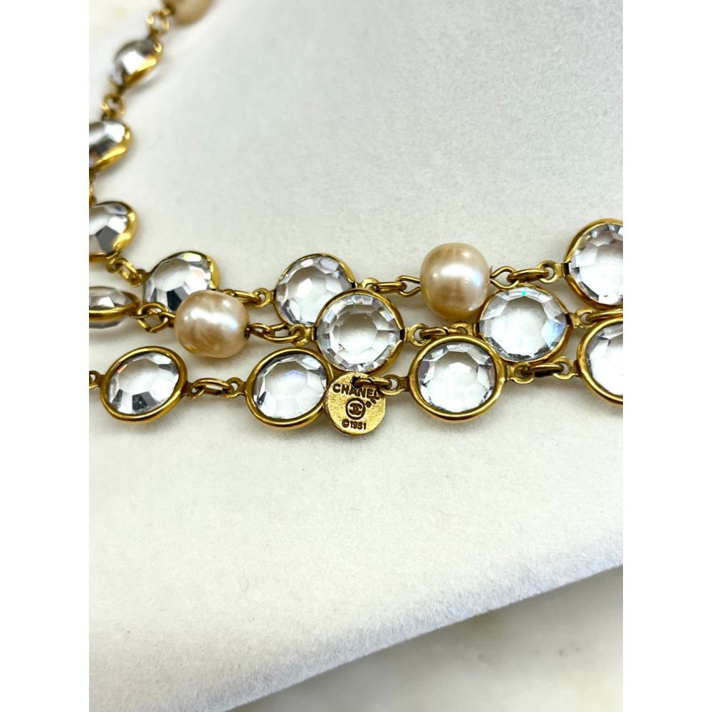 Chanel pearl and crystal necklace