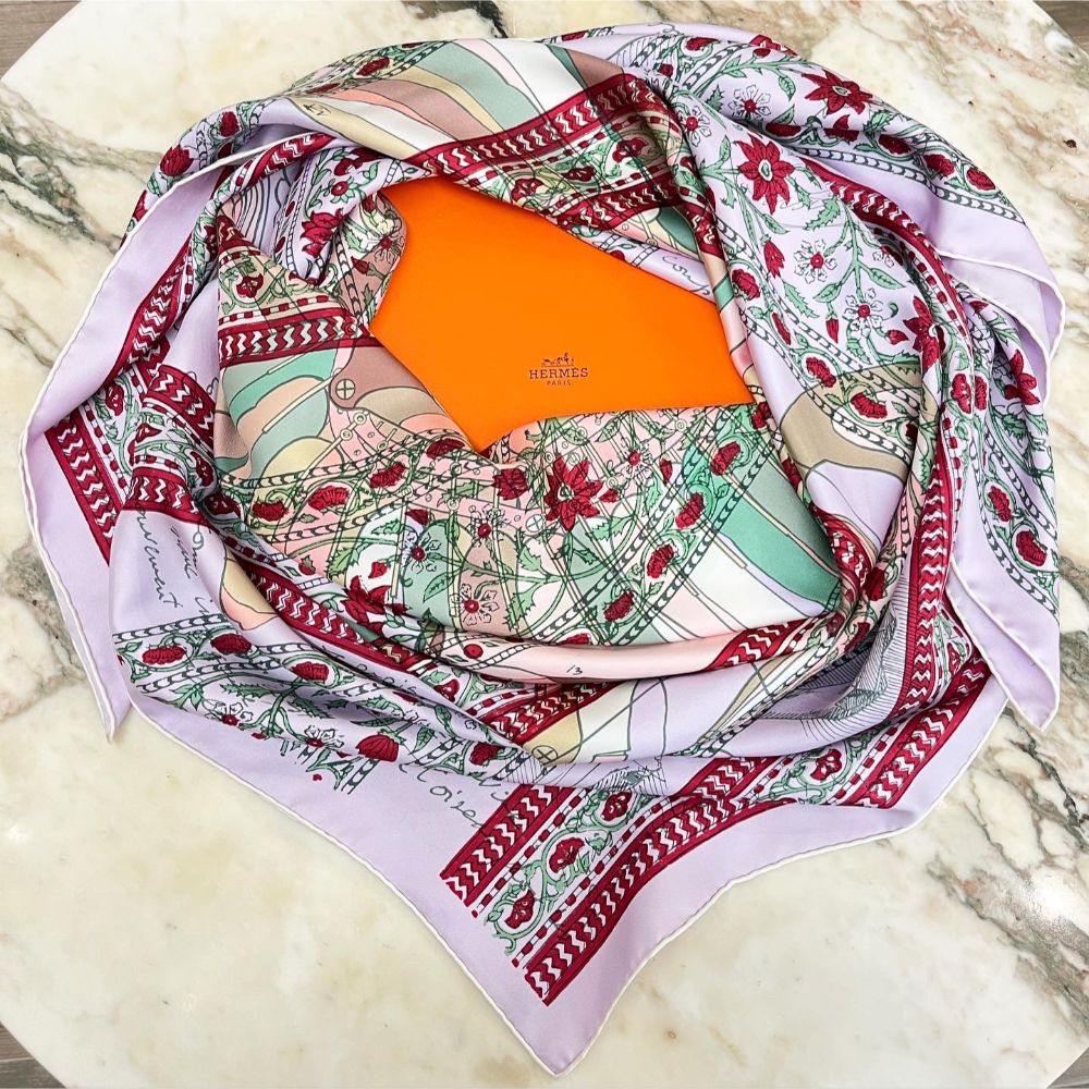 Hermès Le Pegase silk shawl