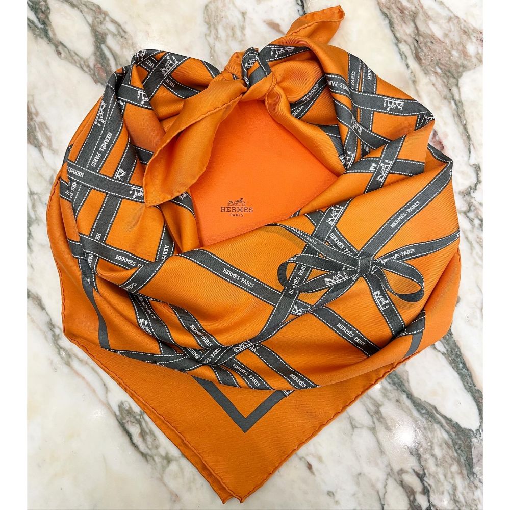 Hermès Bolduc silk scarf