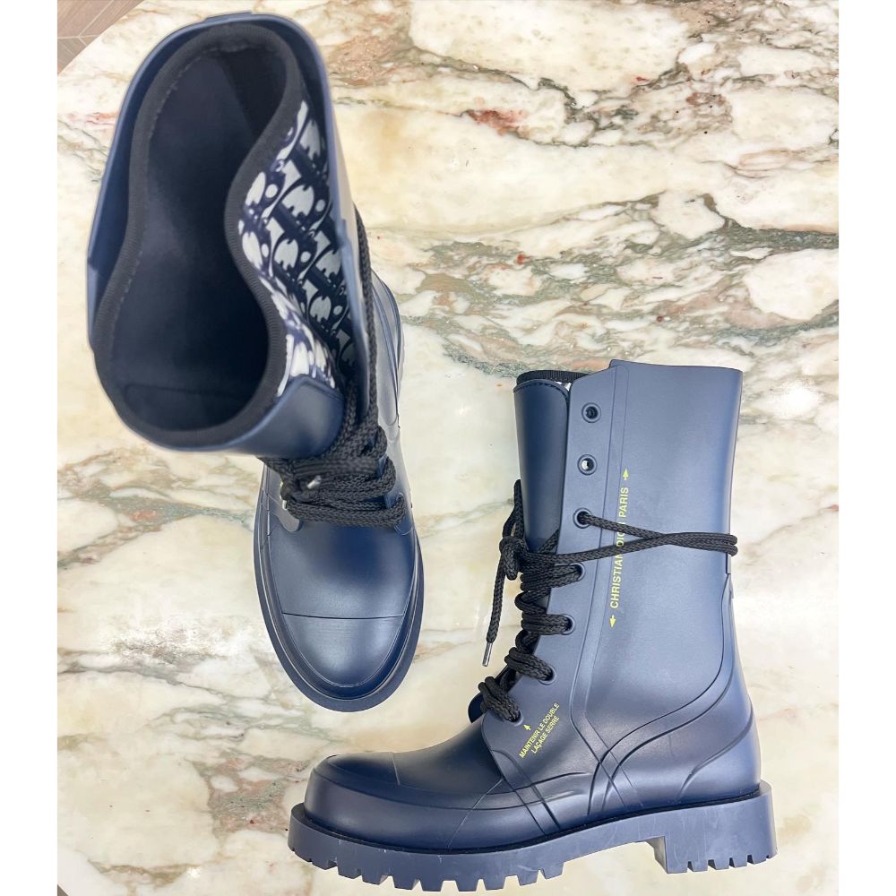 Dior camp blue rainboot