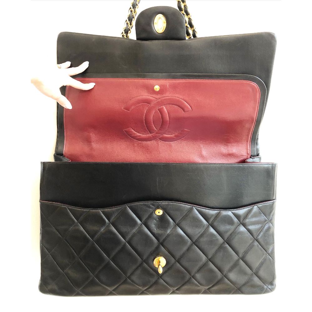 Chanel 1989 Runway MASSIVE double flap classic bag