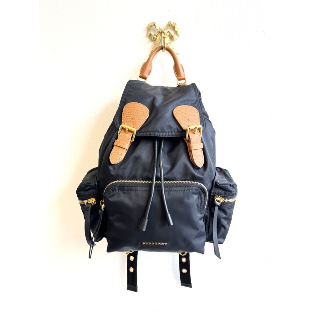 Burberry black nylon medium rucksack