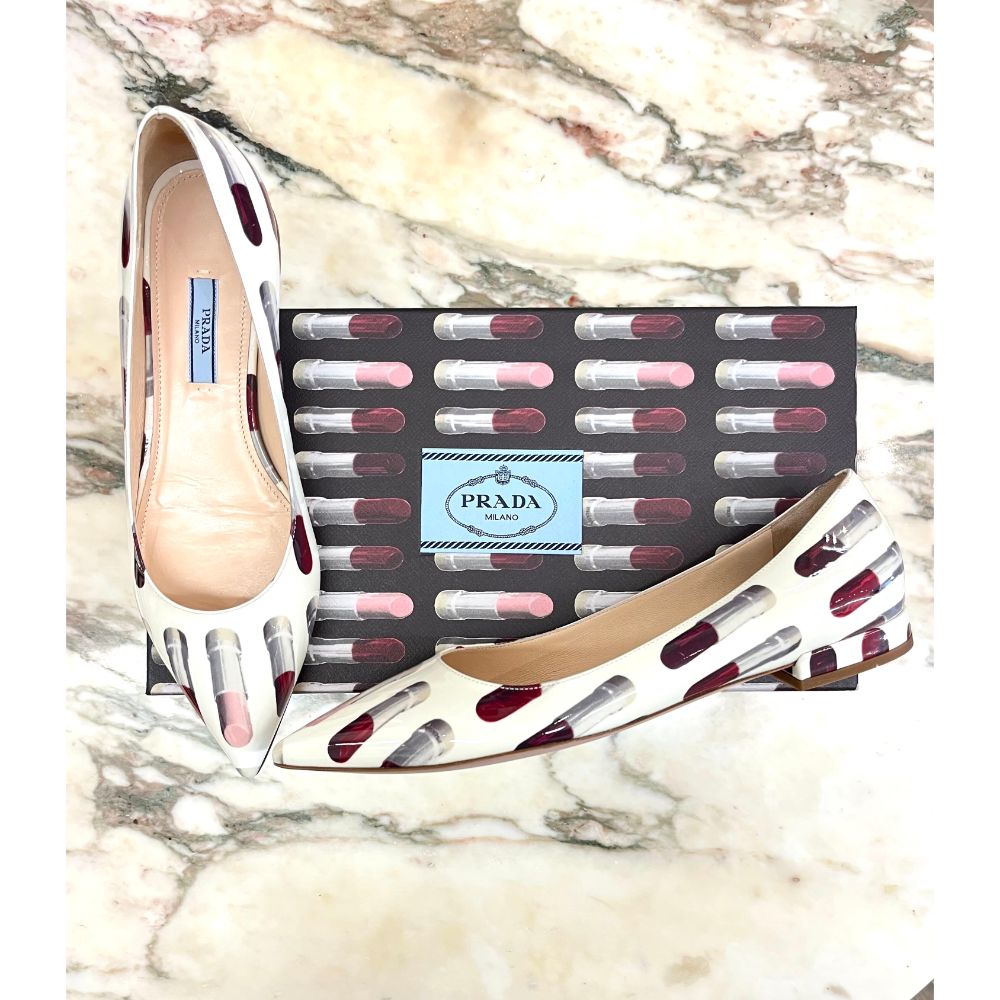 Prada lipstick flats