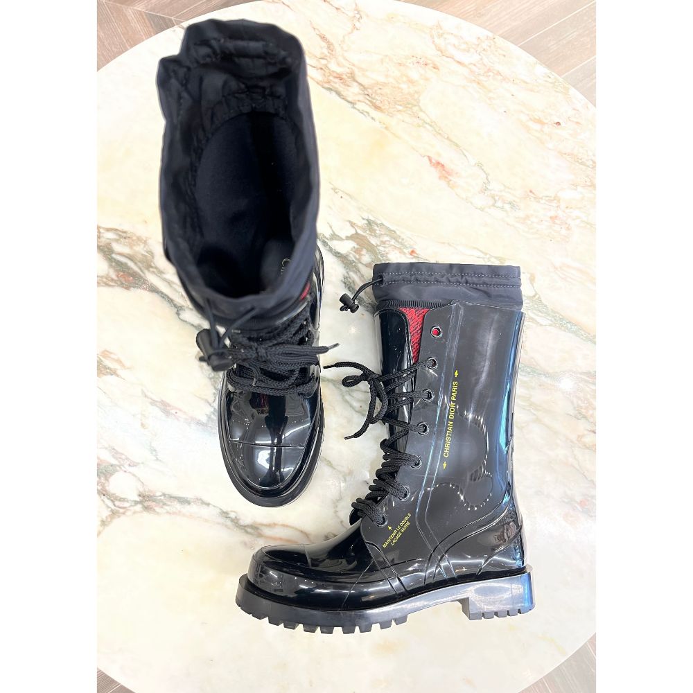 Dior Diorcamp black rubber boots