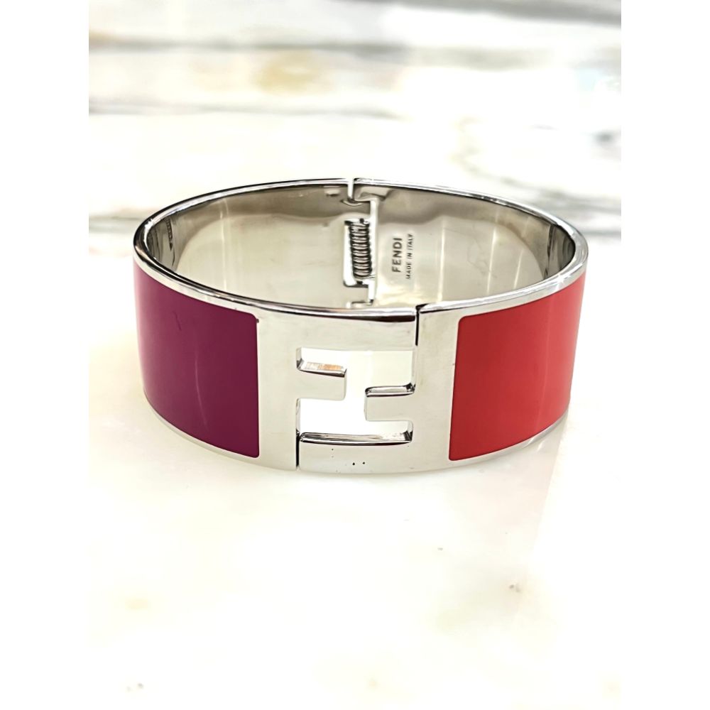 Fendi 2-tone wide bracelet