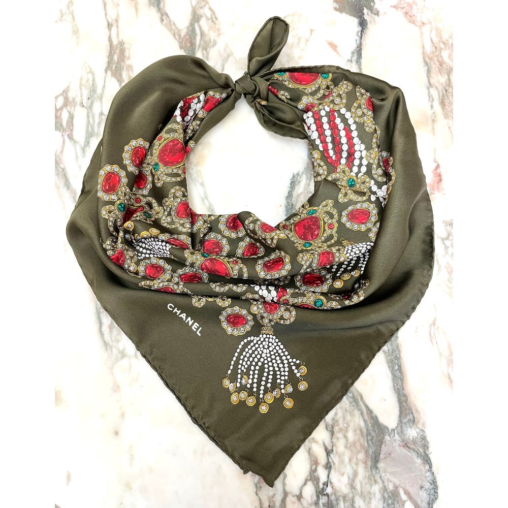 Chanel bijoux print silk scarf