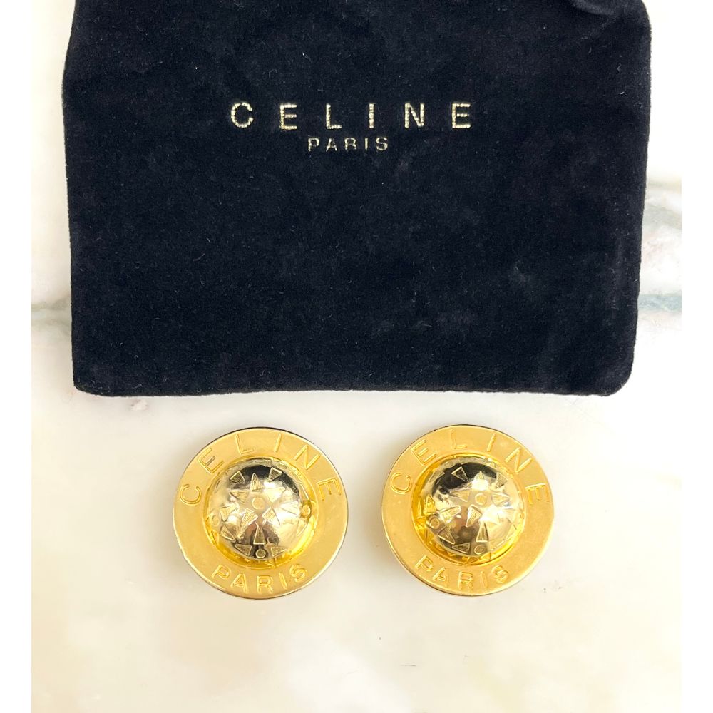 Celine 1989 globe earrings