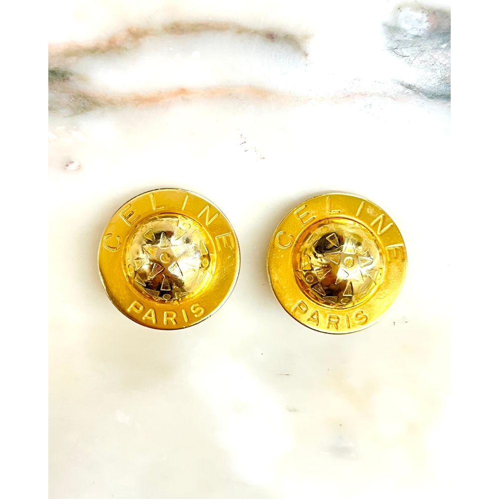 Celine 1989 globe earrings