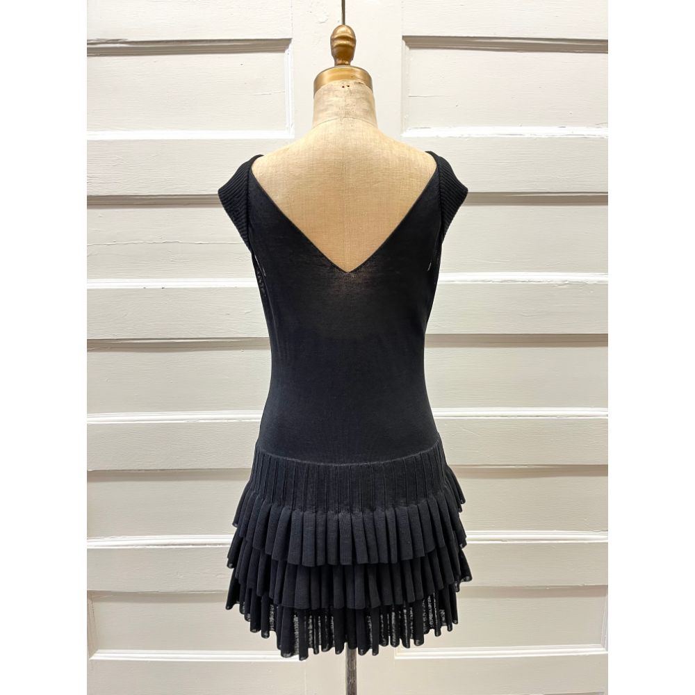 Chanel black knit dress