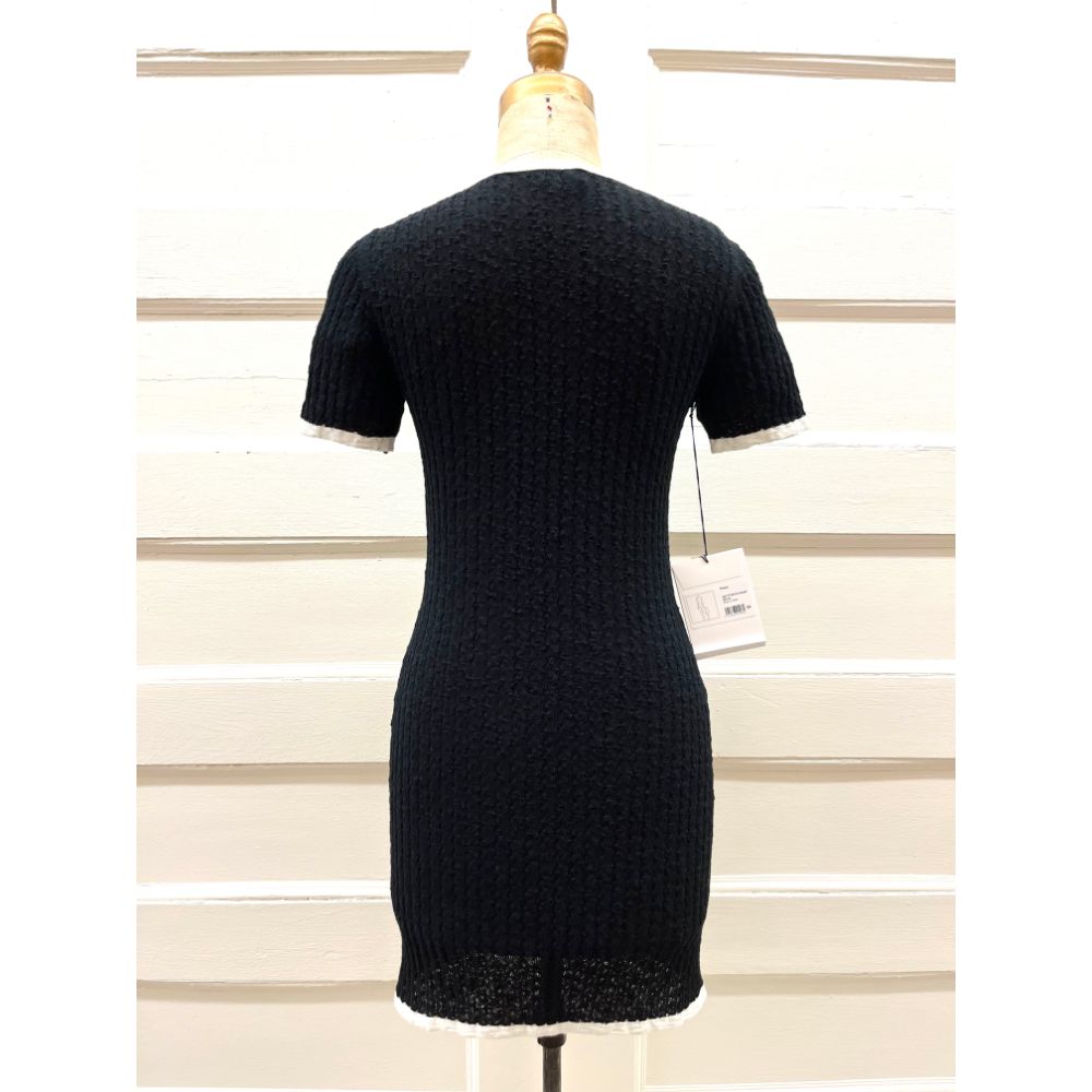 Chanel black cotton knit dress
