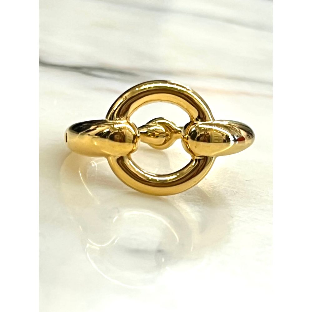 Hermès gold bit scarf ring