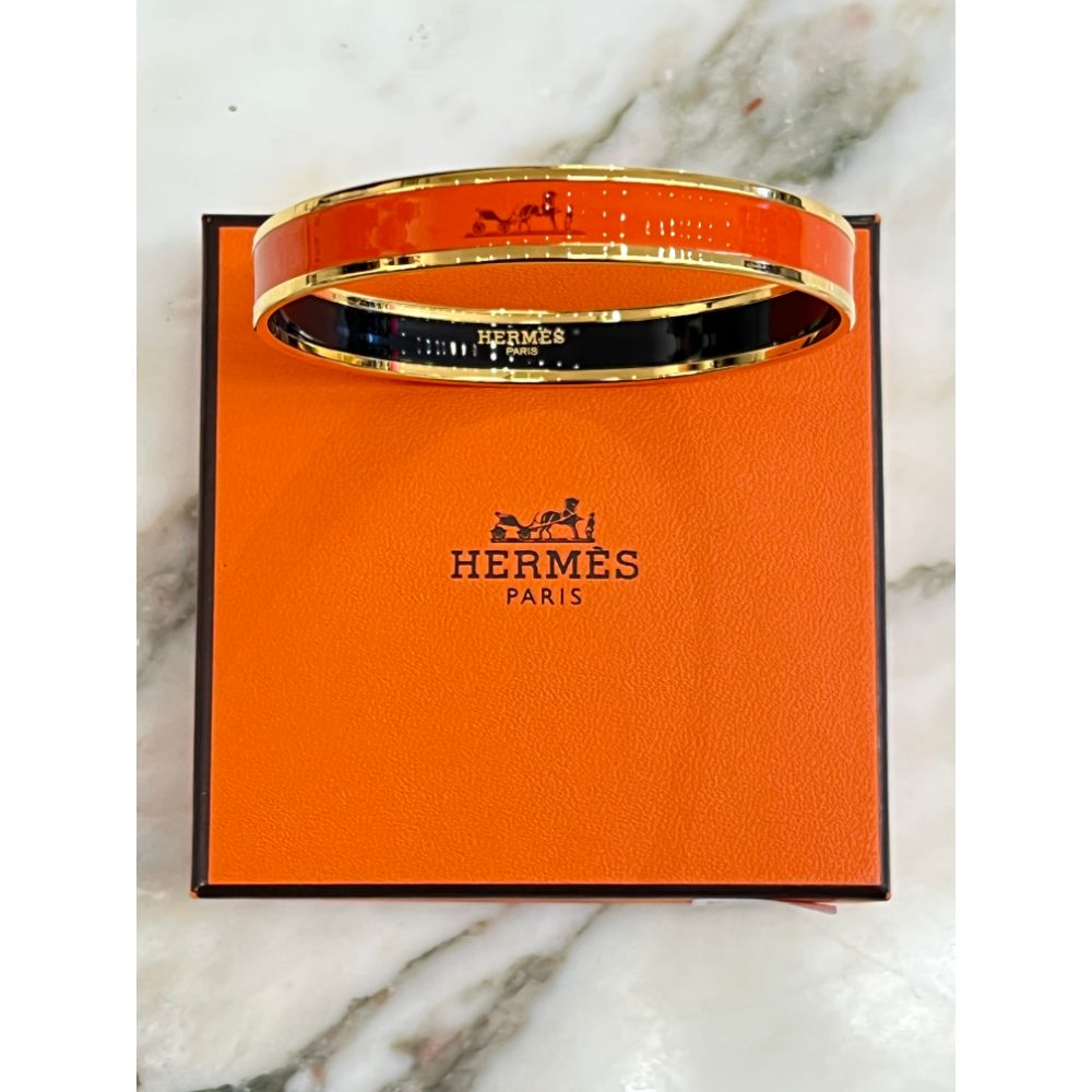 Hermès orange Calèche bangle