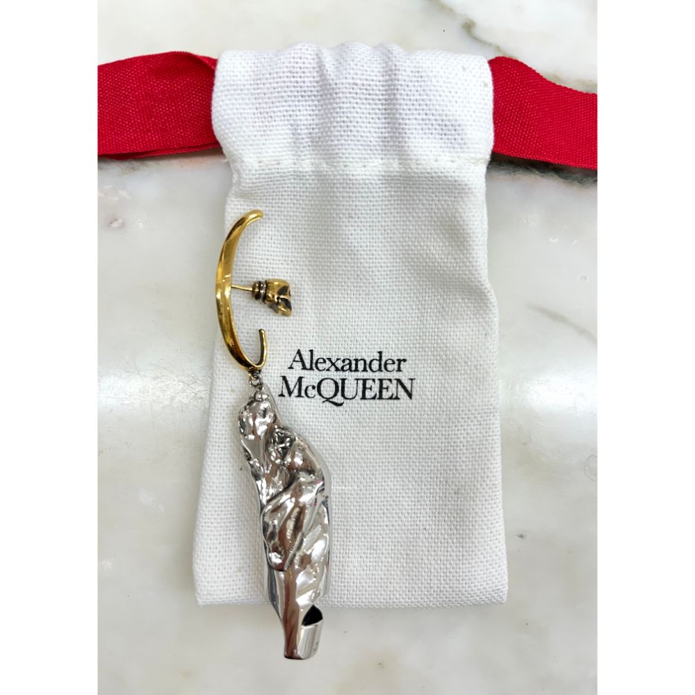 Alexander McQueen dog whistle earring