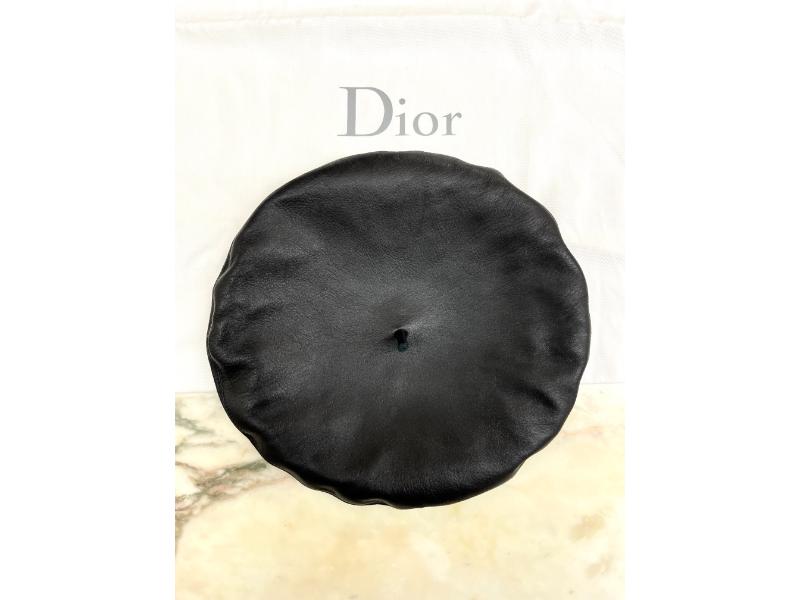 Dior D-Dream black leather beret