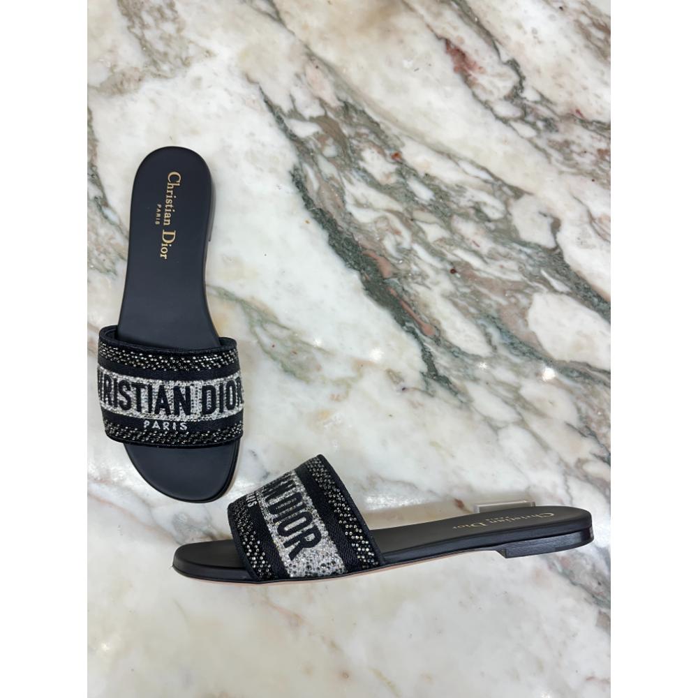 Christian Dior D-Way crystal slides