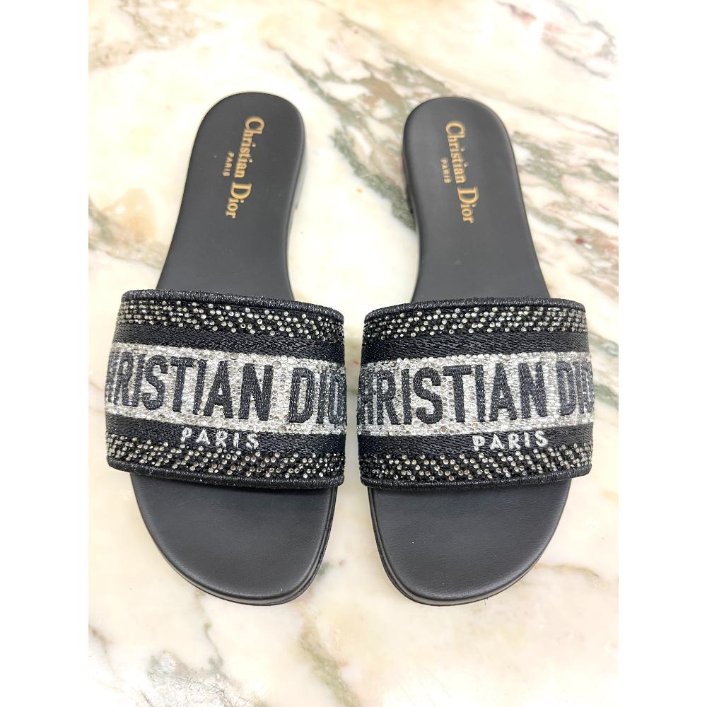 Christian Dior D-Way crystal slides