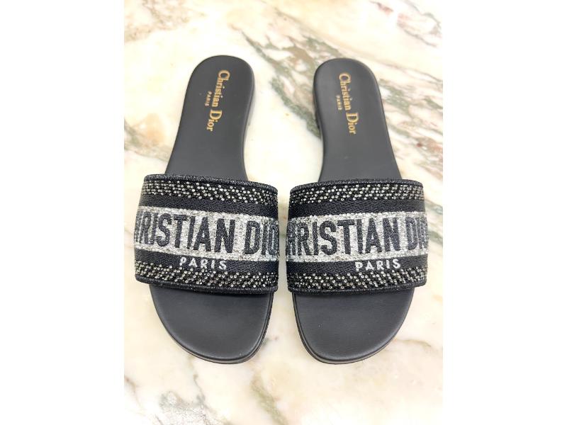 Christian Dior D-Way crystal slides