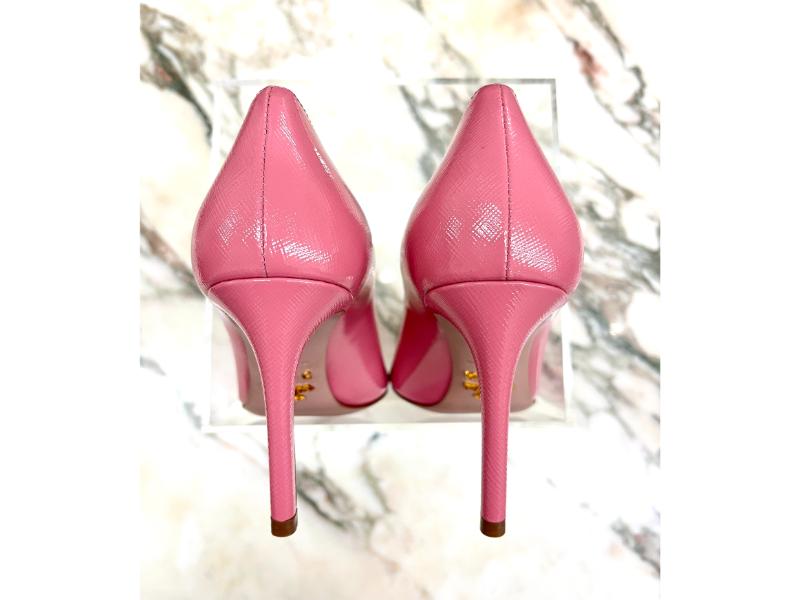 Prada pink patent heels