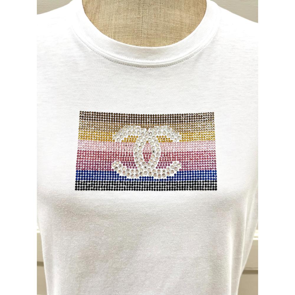 Chanel crystal CC t-shirt