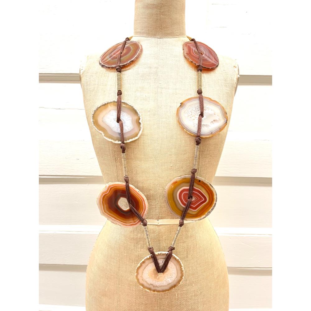 Yves Saint Laurent agate runway necklace