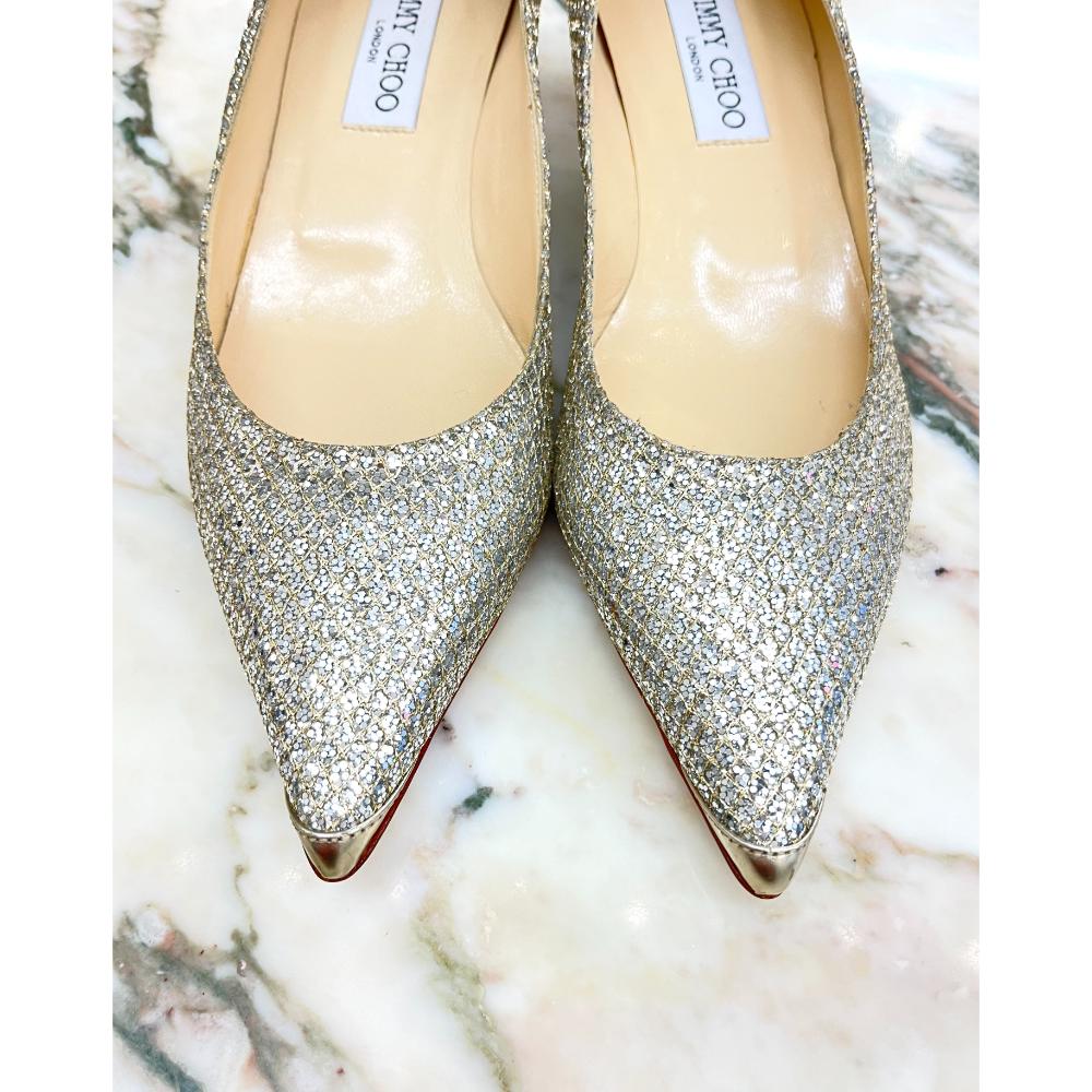 Jimmy Choo silver pumps