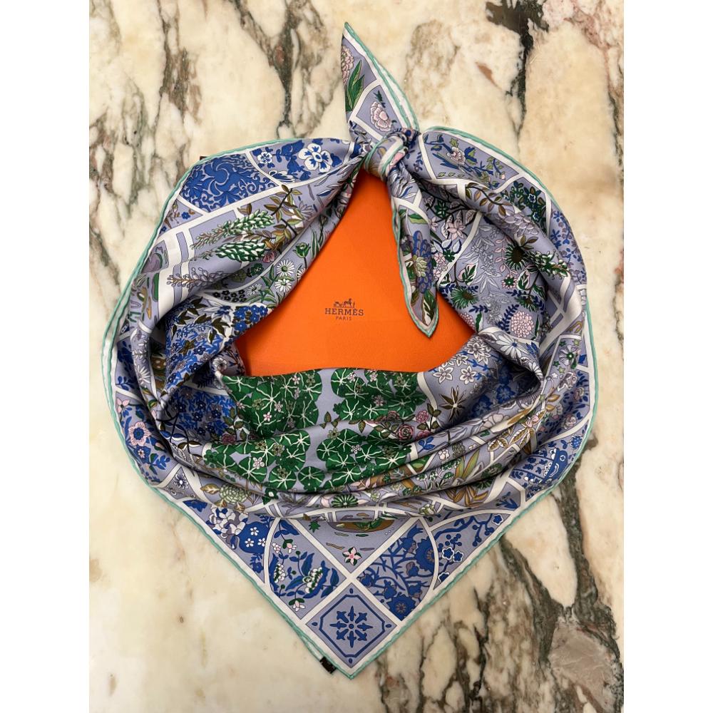 Hermes Fleurs de Giverny silk scarf