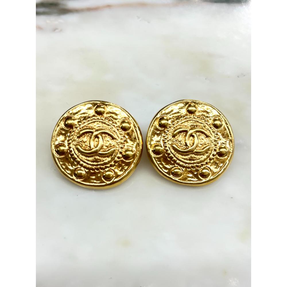 Chanel 1995 shield earrings