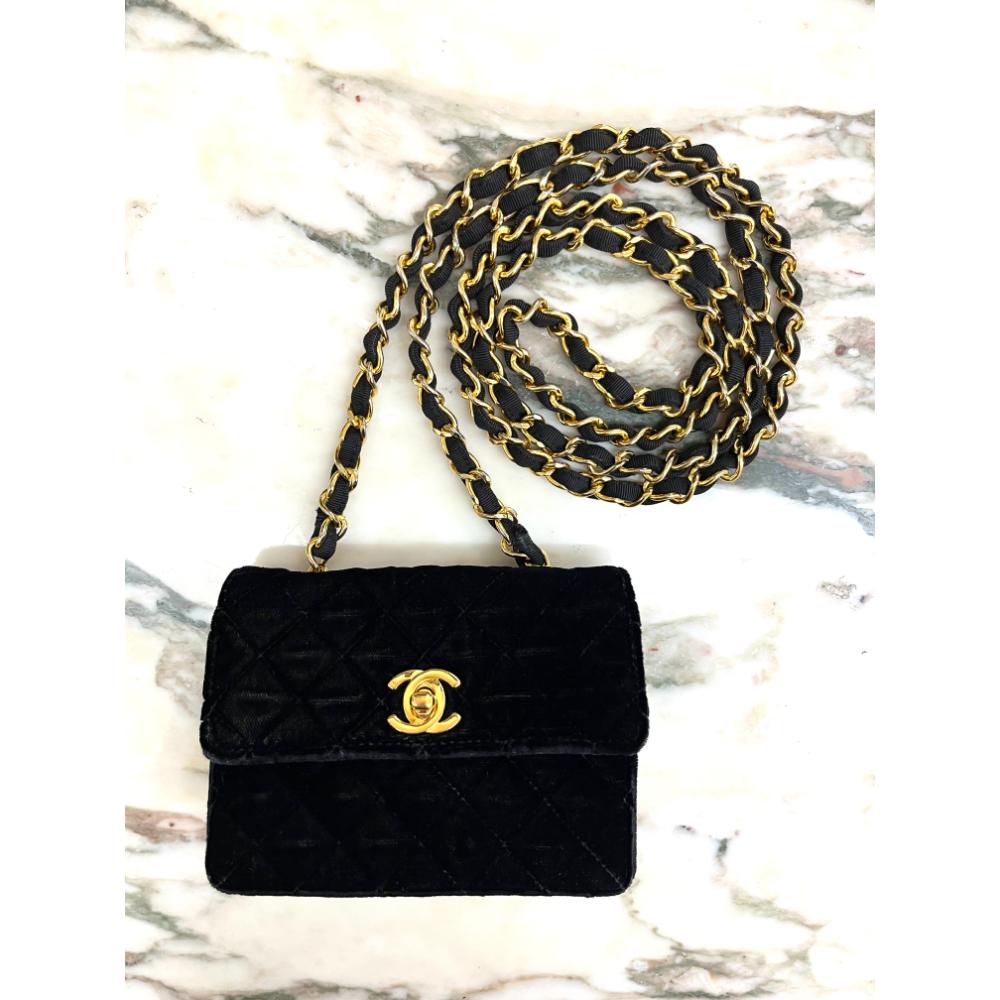 Chanel 1990 velvet mini flap