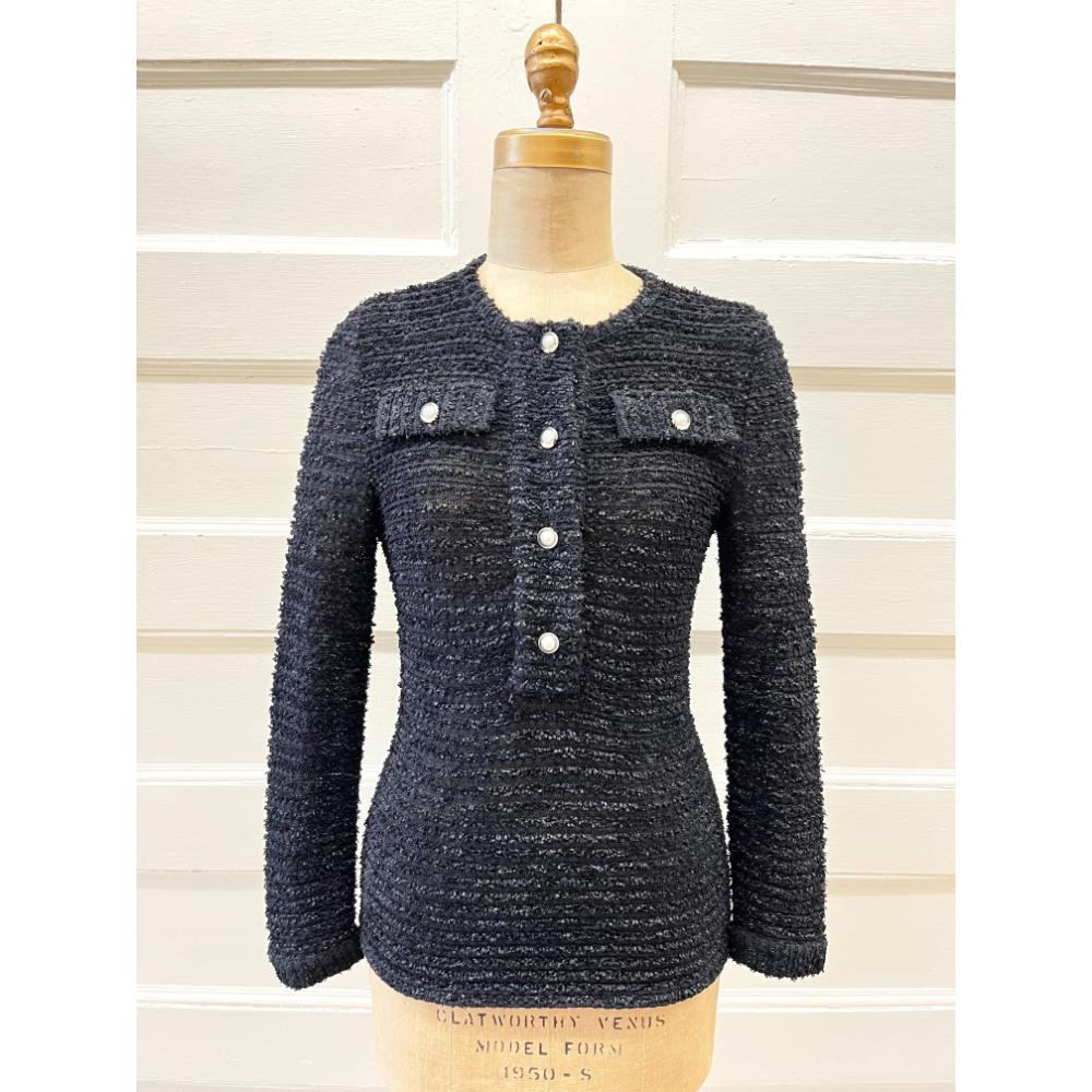 Chanel sheer boucle sweater