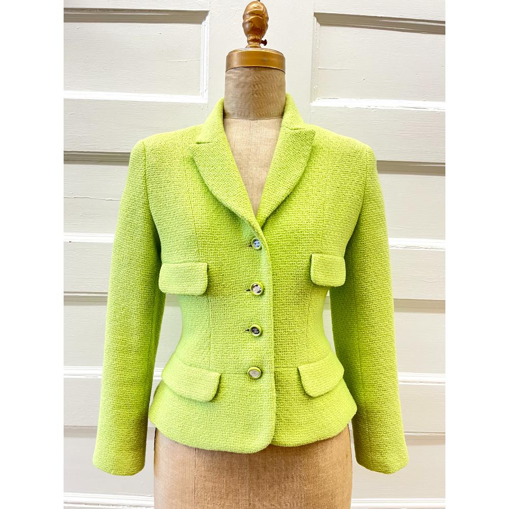 Chanel 1995 lime green jacket