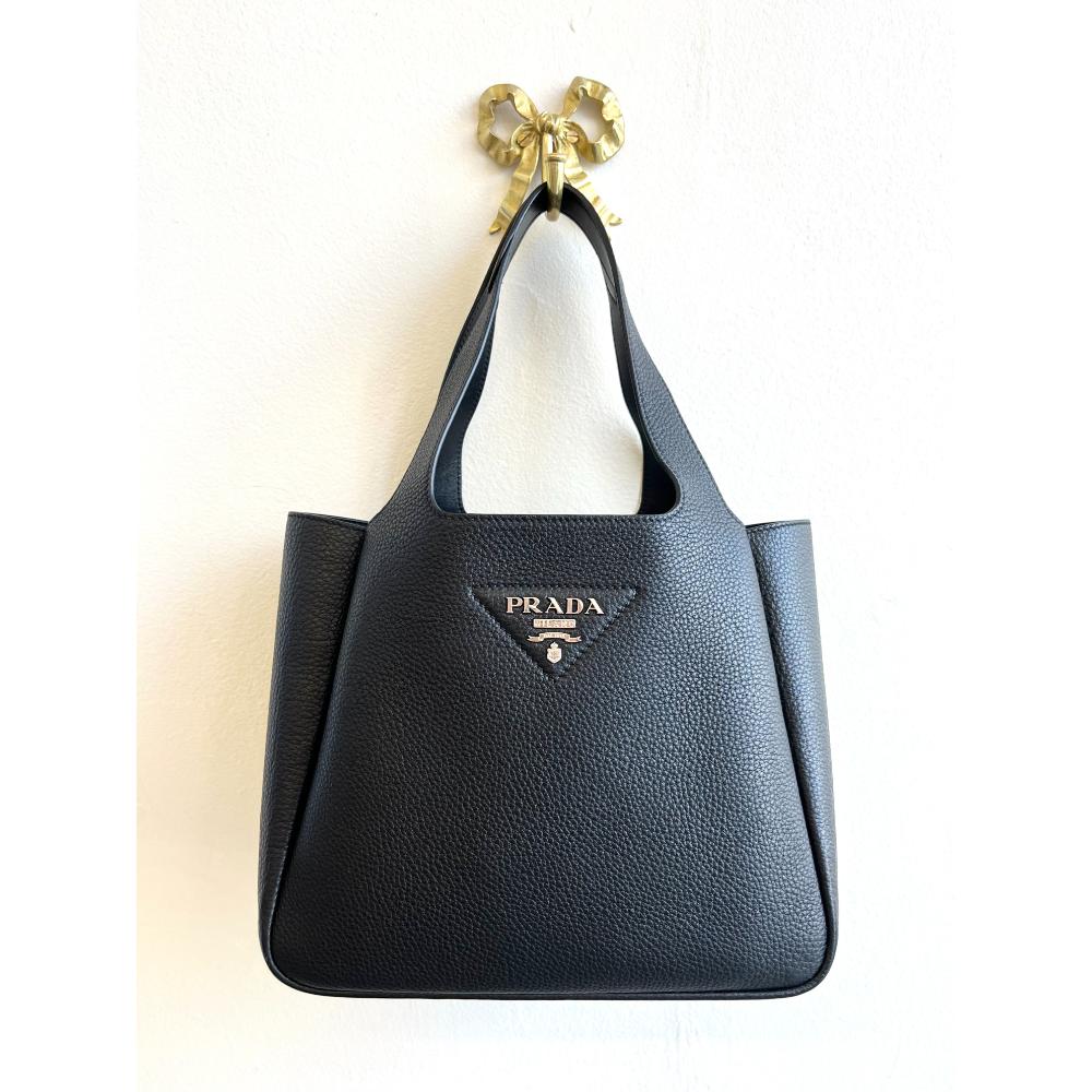 Prada black dynamique hobo bag