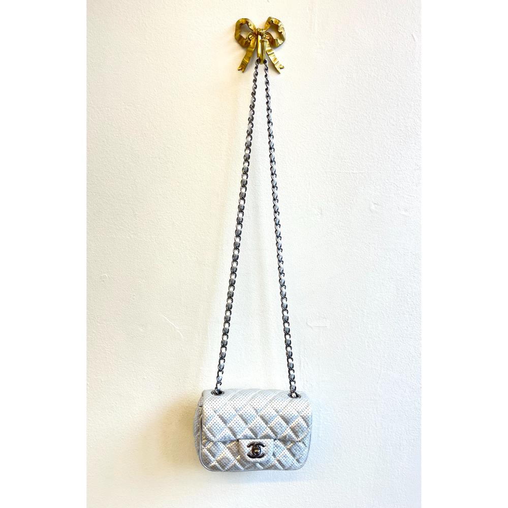 Chanel 2014 silver flap bag