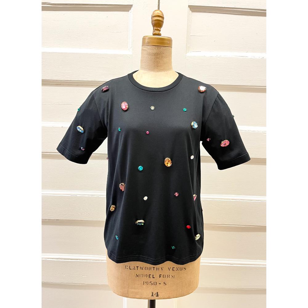 Dolce and Gabbana t-shirt with multi colour crystals
