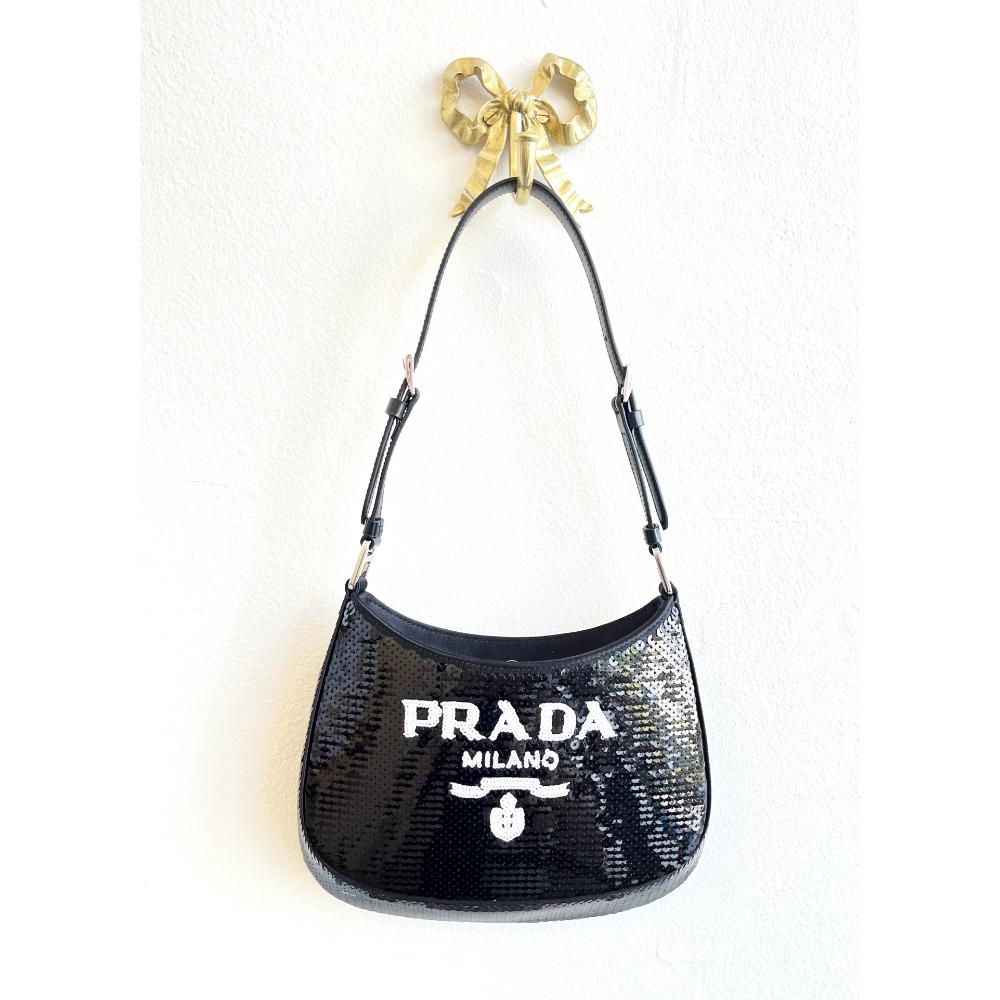 Prada sequin Cleo bag in black & white