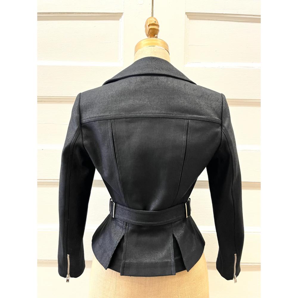 Alaia black cotton moto jacket