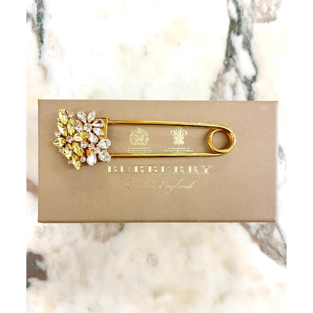 Burberry safety pin brooch