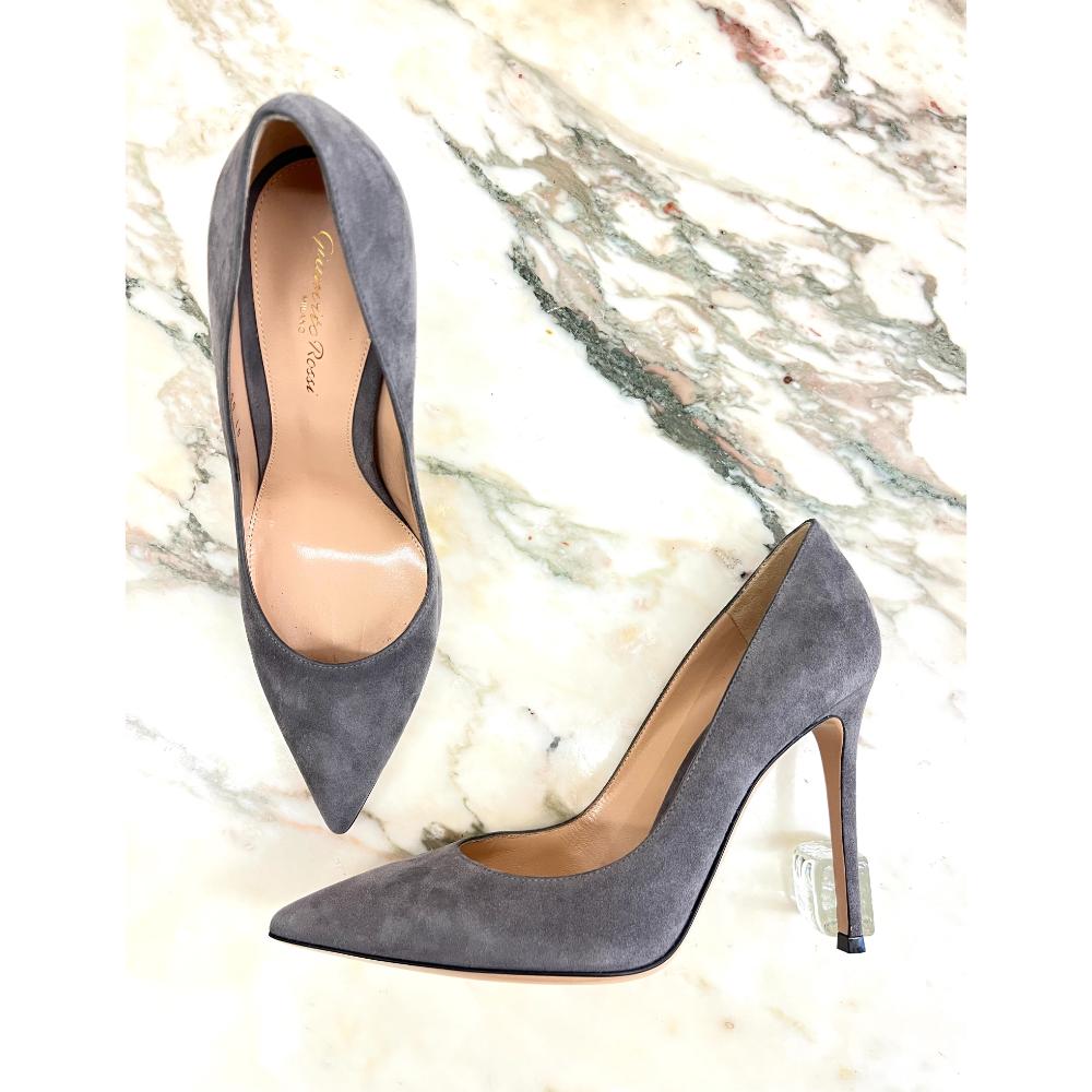 Gianvito Rossi grey suede heels