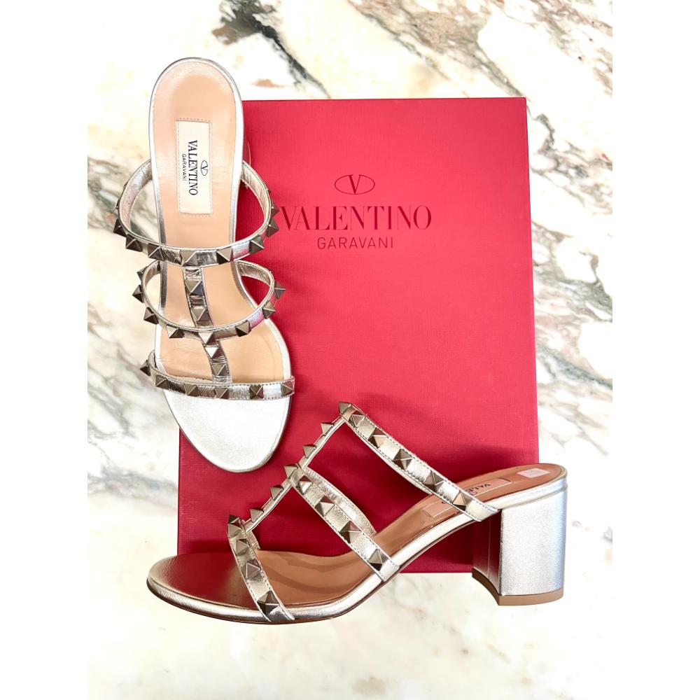 Valentino silver stud sandals