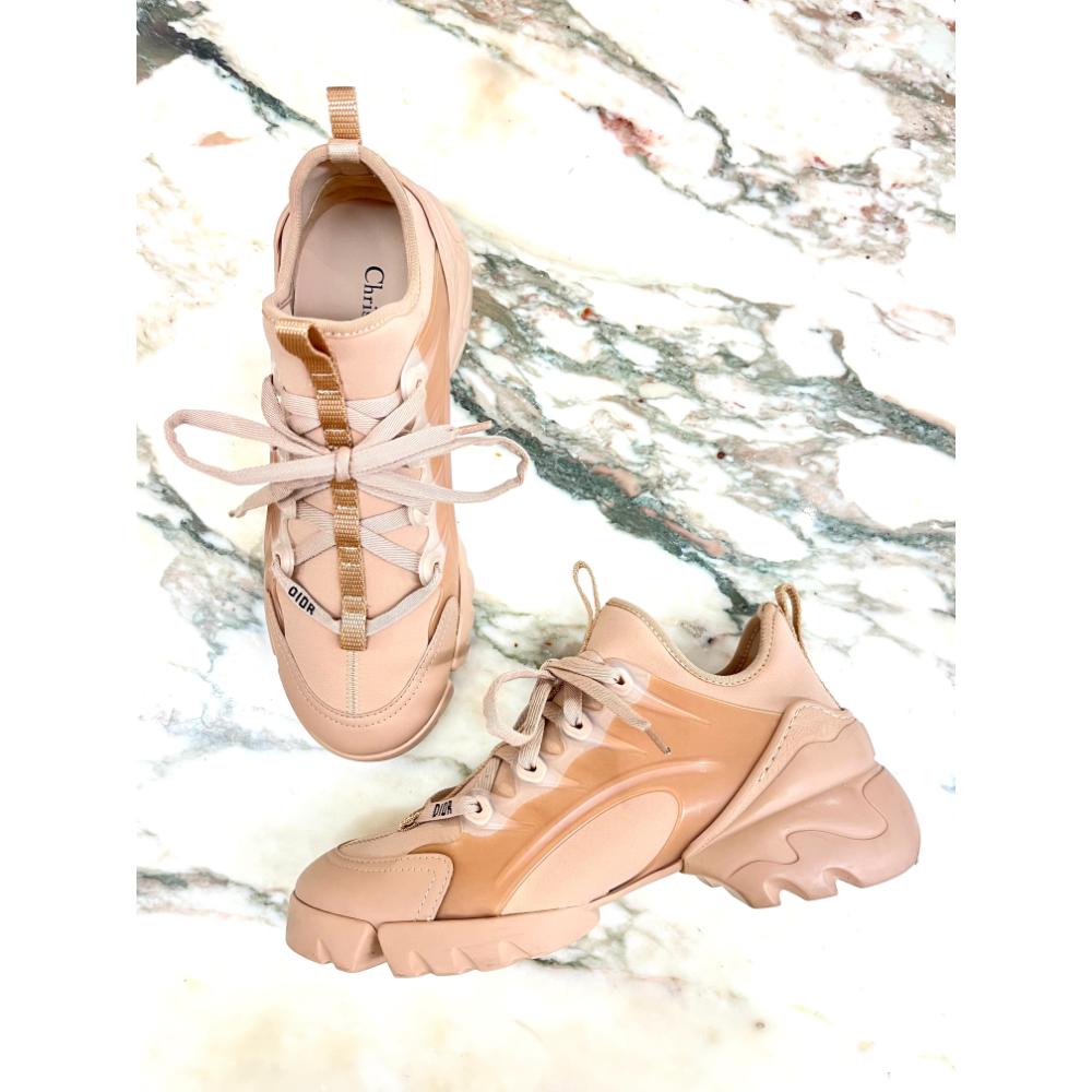 Dior D-Connect sneakers in nude technical fabric