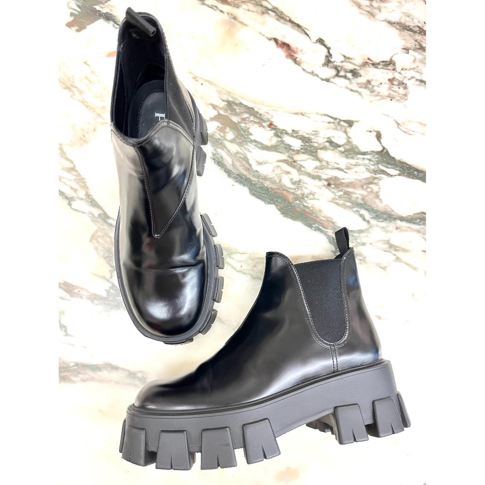 Prada Monolith leather platform Chelsea boots