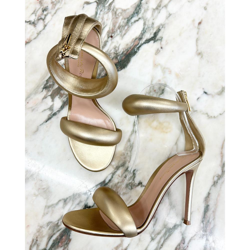 Gianvito Rossi Bijoux gold heeled sandals ~ sz 37