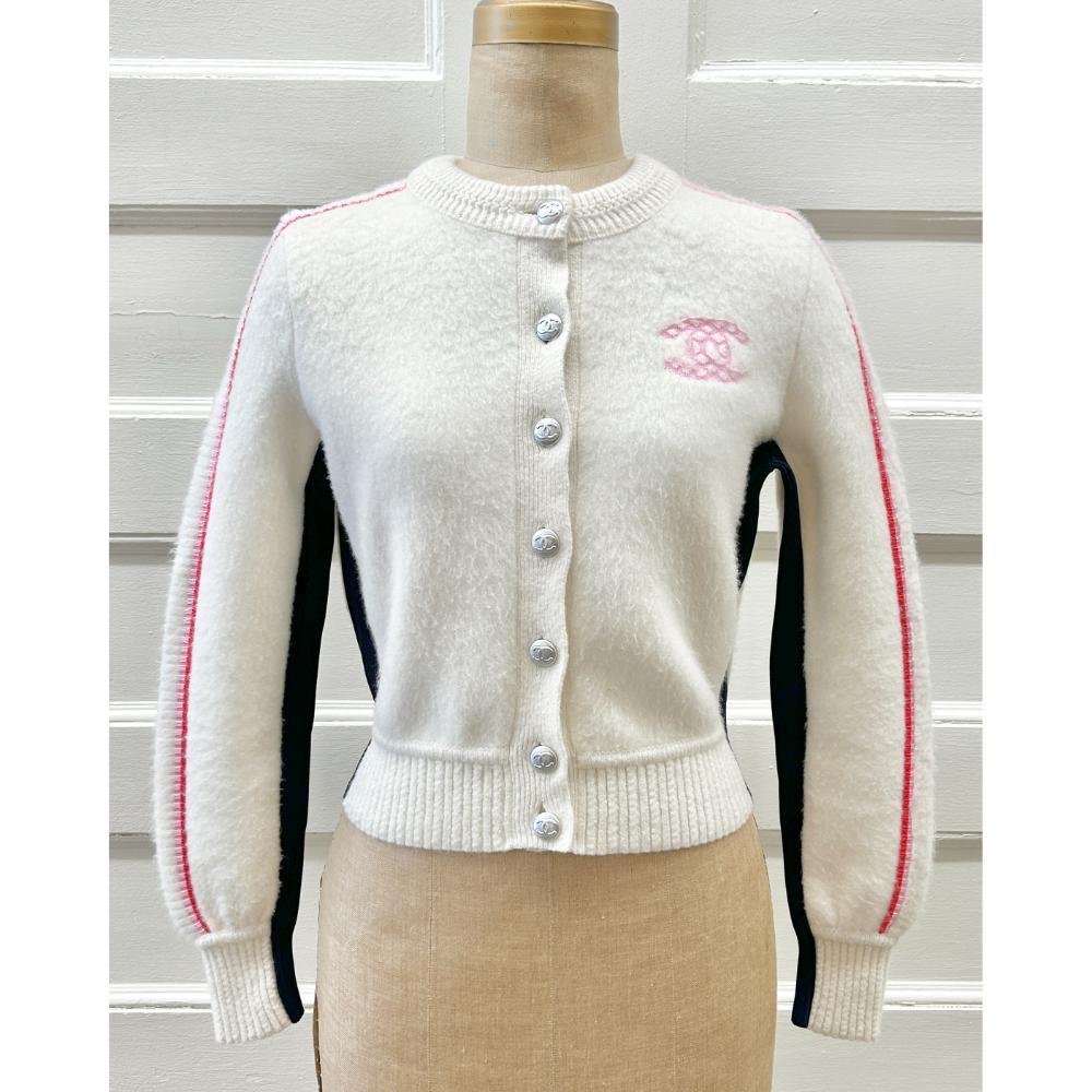 Chanel 2021 cream cashmere sporty cardigan