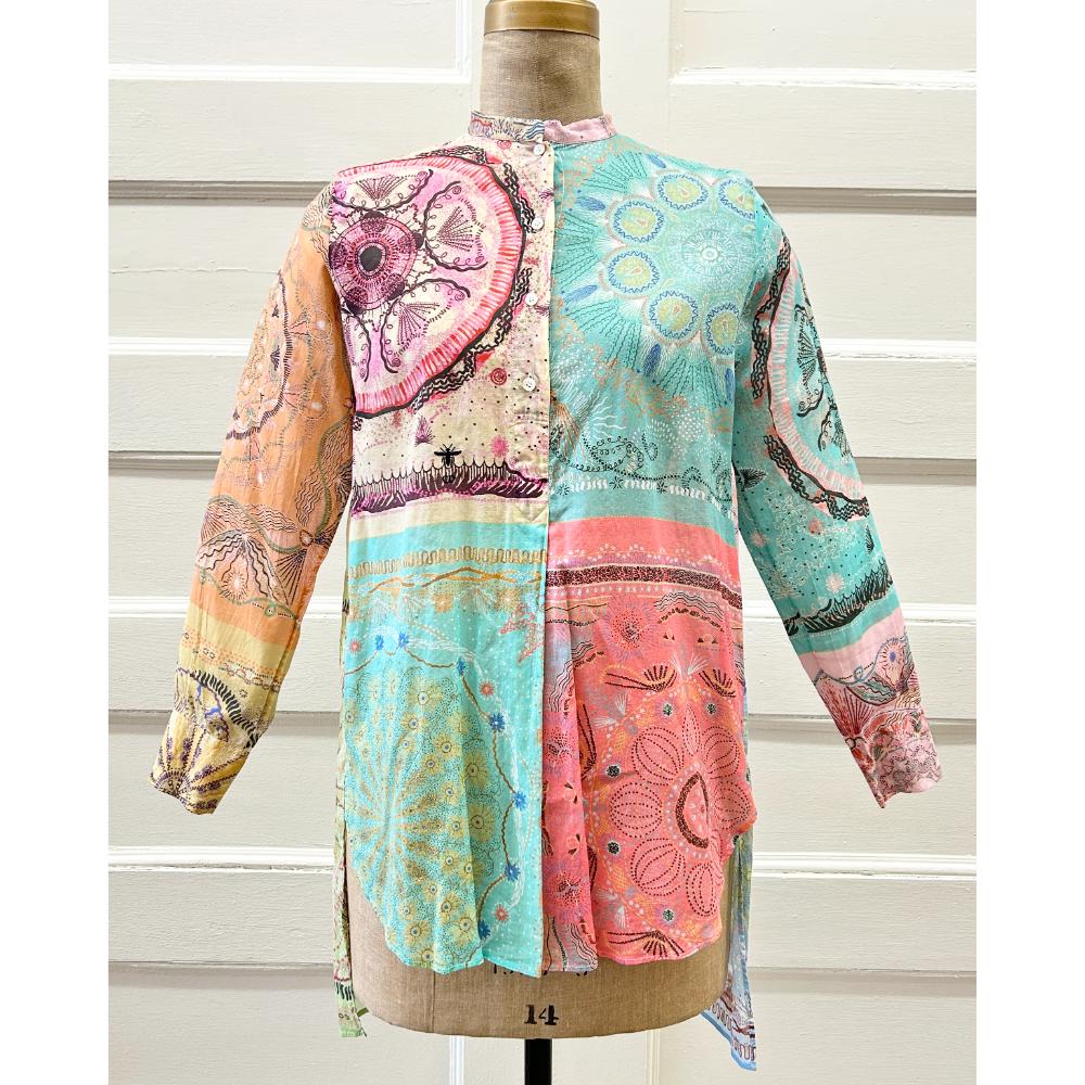 Dior multi-colour print long blouse