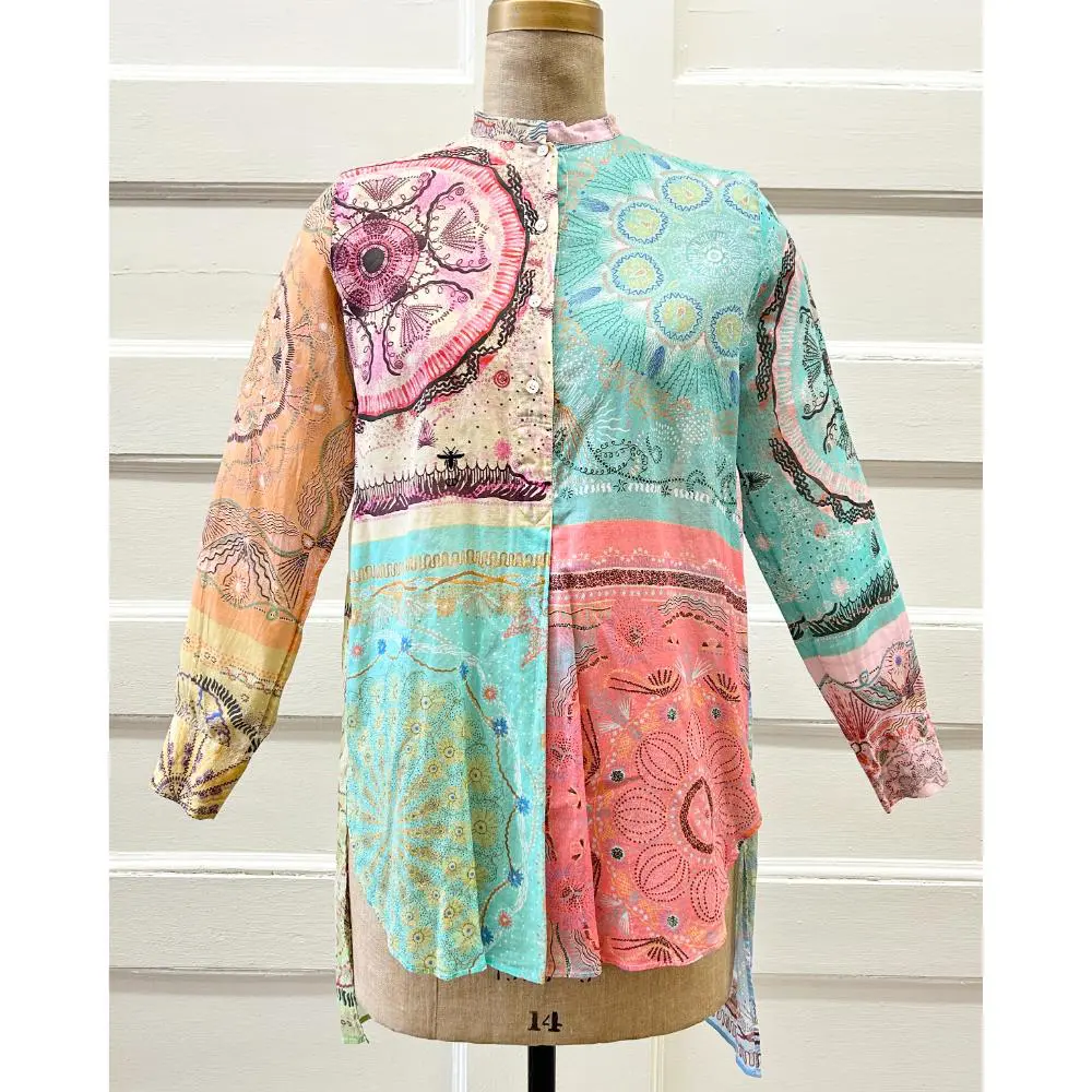 Dior multi-colour print long blouse